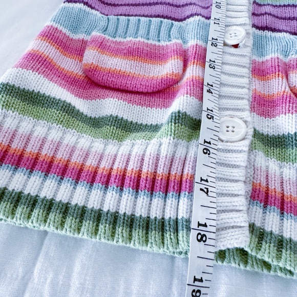 Vintage Oshkosh B'gosh Sweater Girls 6 Button Front Striped 100% Cotton - Picture 8 of 9